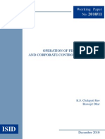 Operation of FDI Caps in India and Corporate Control Mechanisms