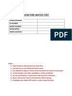 Sicim Fire Watch Test: Name/Surname Id Number Badge Number Designation Work Location