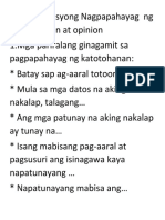 Mga Ekspresyong Nagpapahayag NG Katotohanan at Opinion