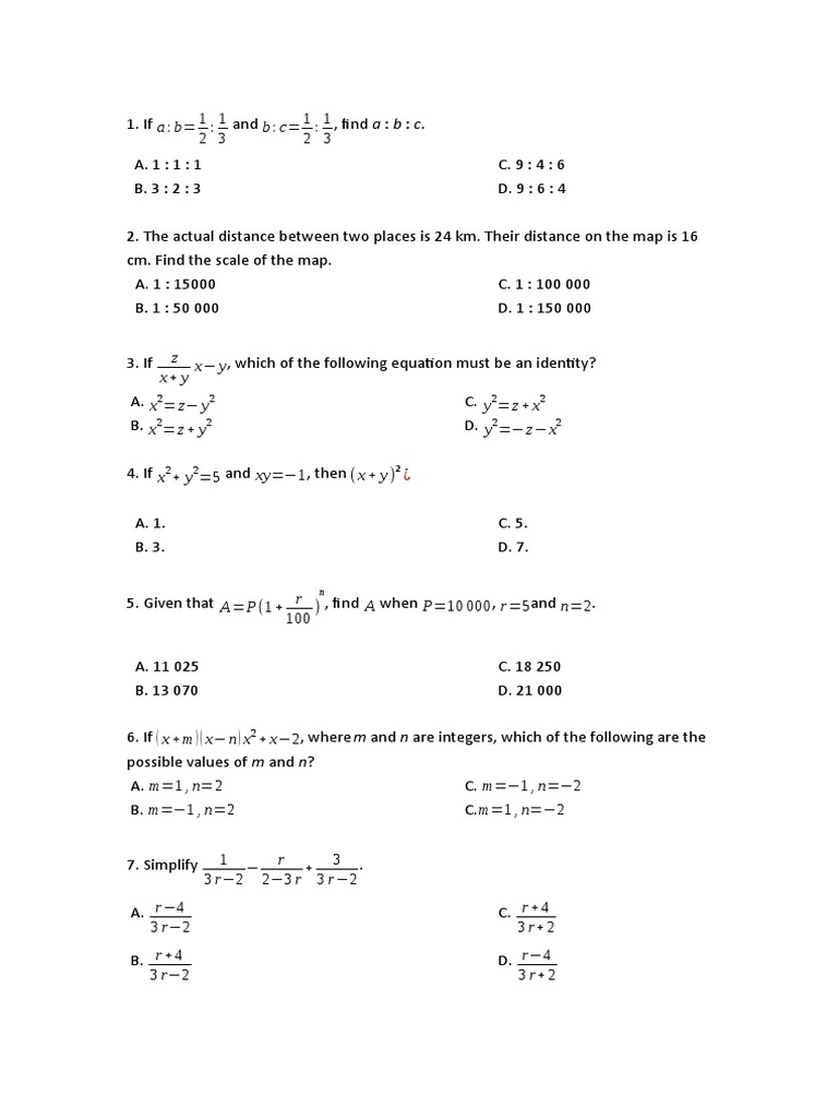 X Y X Y Which Of The Following Equation Must Be An Identity Z Y Z X Z Y Z X Y Pdf Teaching Mathematics Mathematical Objects