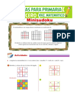 Ejercicios de Minisudoku para Tercero de Primaria PDF