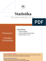 Statistika Pertemuan 9 Distribusi Probabilitas