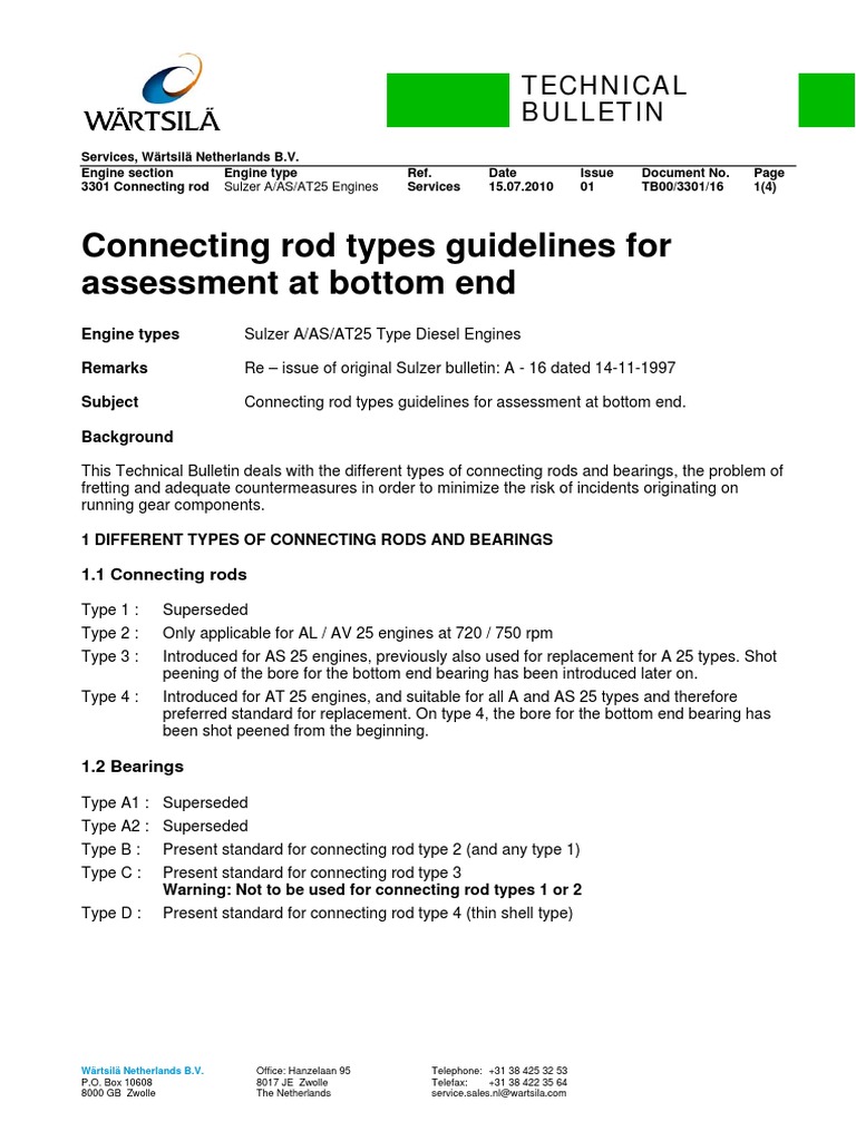 Connecting Rod Types and Assessment Guidelines | PDF | Wear ...