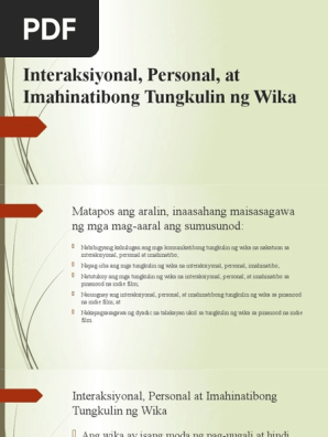 Halimbawa Ng Tungkulin At Gampanin Ng Wika