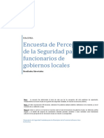 Encuesta de Percepción de La Seguridad para Funcionarios de Gobiernos Locales - Encuesta Municipios Resultados