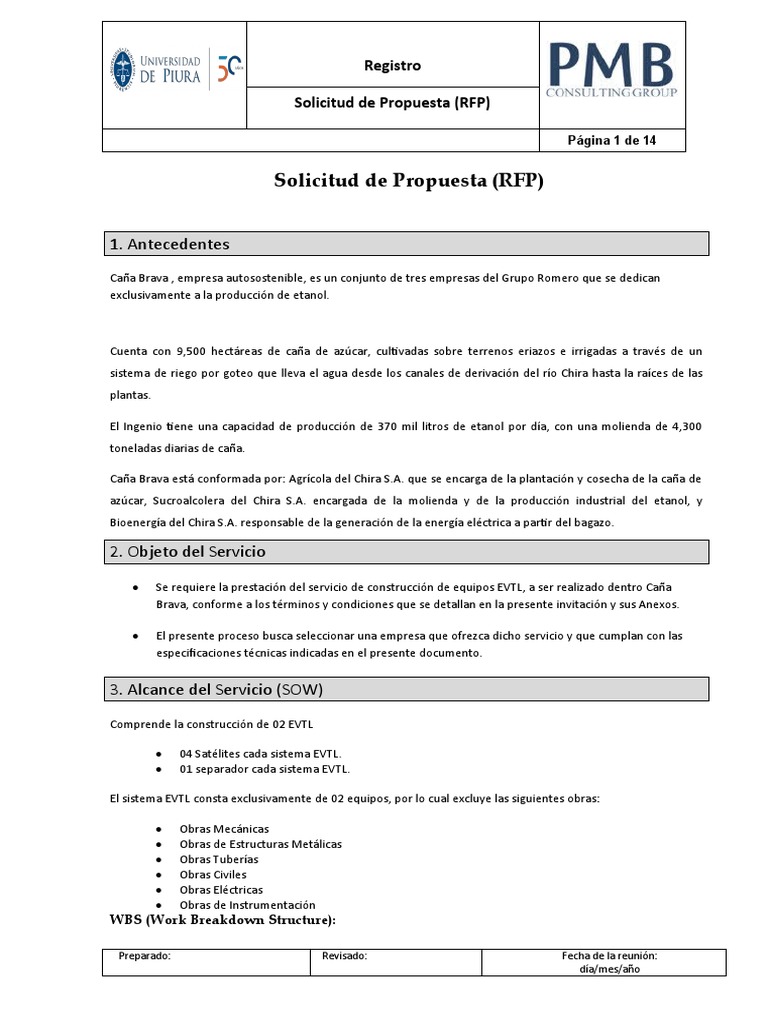 RFP - Proyecto A | PDF | Business | Energía y recursos
