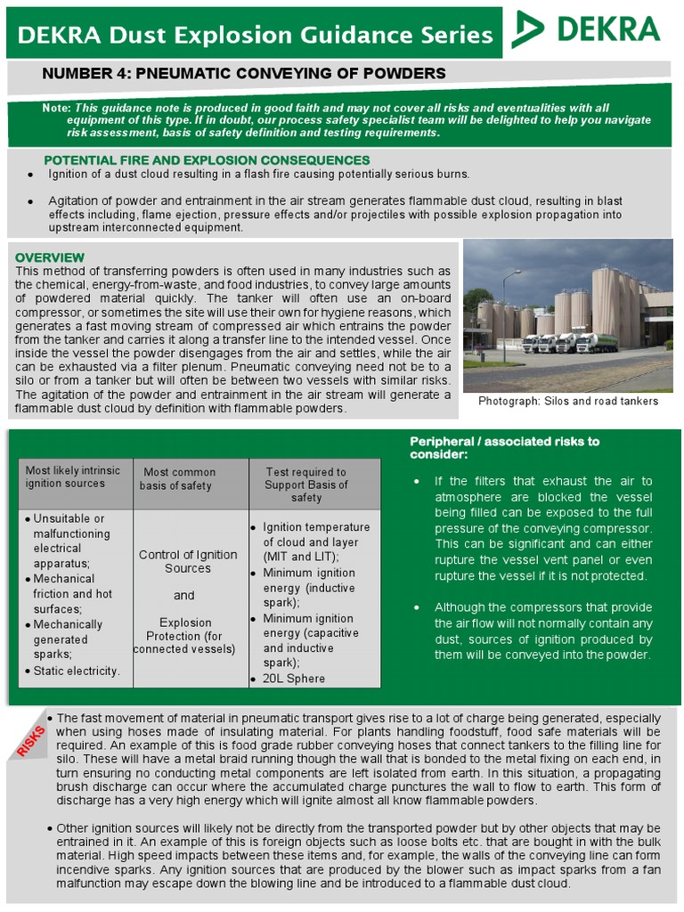 Explosion Protection in Pneumatic Conveying | PDF | Combustion ...