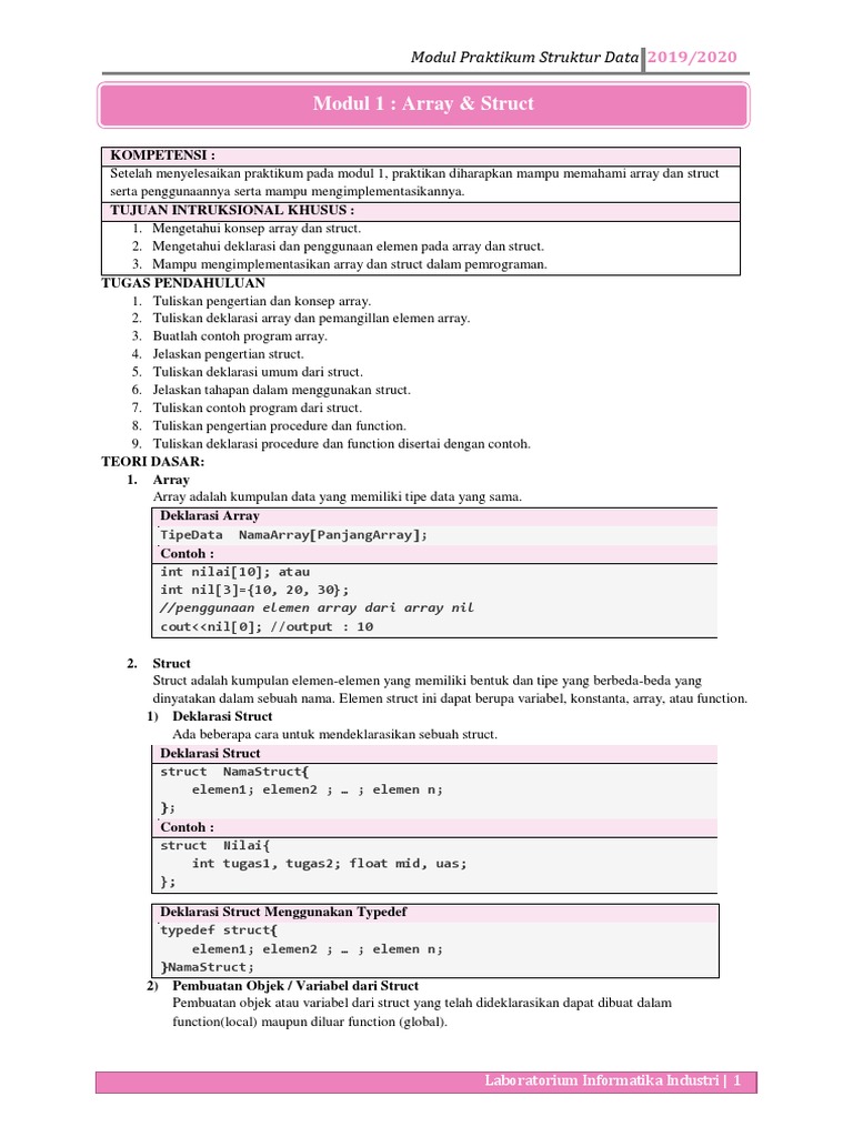 Perbedaan Array dan Struct dalam Data | PDF | Komputer