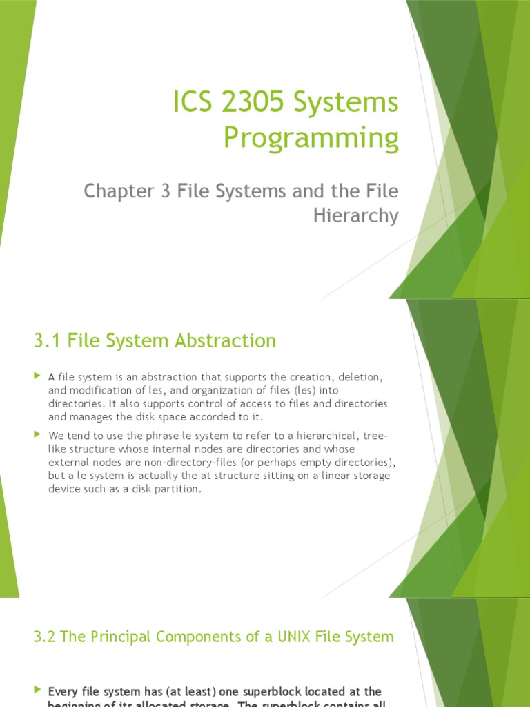 Given - Chapter 3 File Systems and File Hierarchy | PDF | File System ...