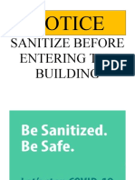 Sanitize Before Entering The Building