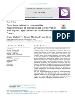 Data From Extensive Comparative Measurements of Conventional, Conservation and Organic Agricultures in Southwestern France