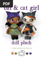 Bat Cat Girl Doll Plush Sewing Pattern PDF