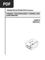 TE200/TE210/TE300/TE310 Series: Thermal Transfer/Direct Thermal Bar Code Printer