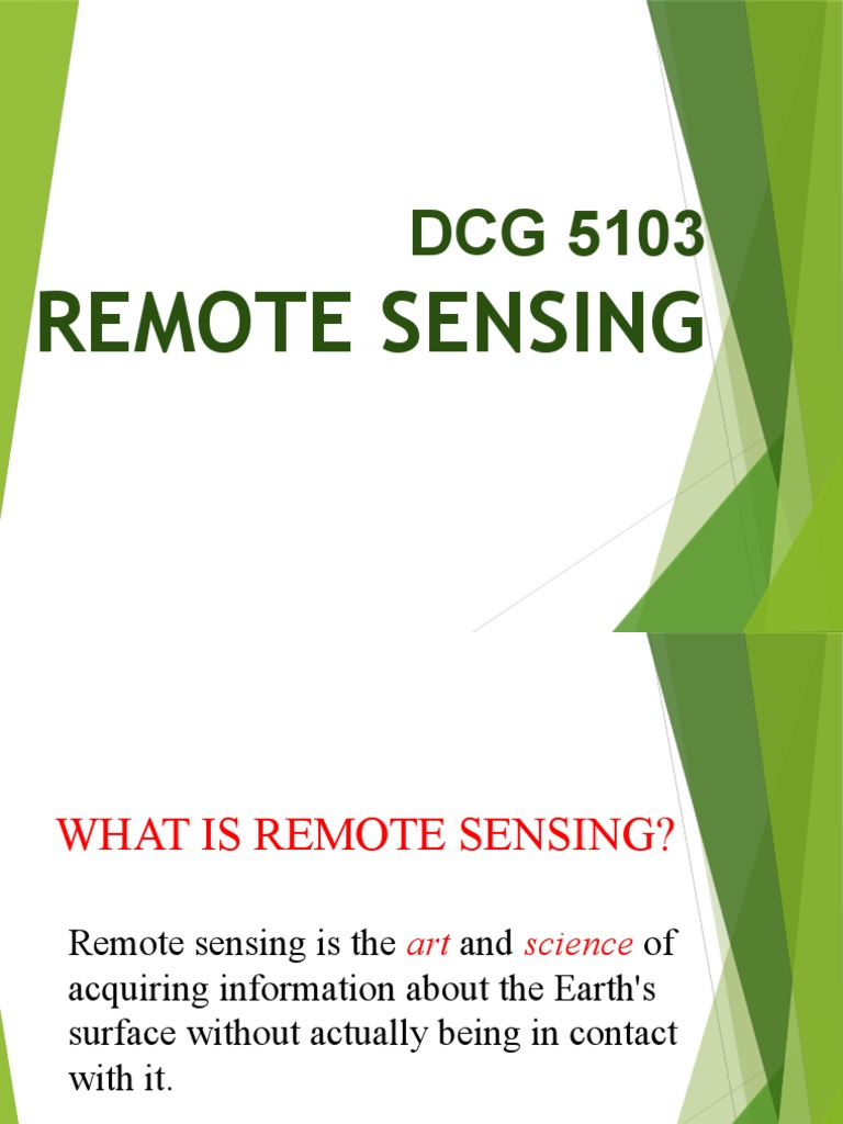 Topic 1 Intro Remote Sensing Pdf