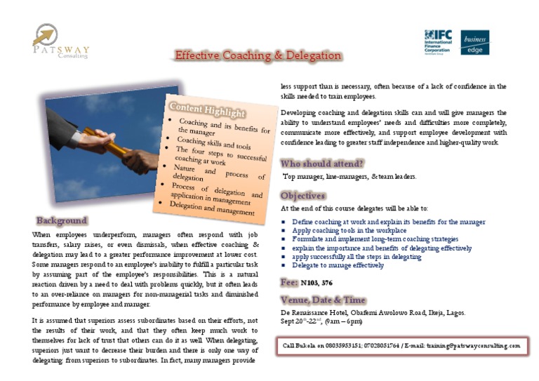 Effective Coaching & Delegation | PDF | Leadership | Behavioural Sciences