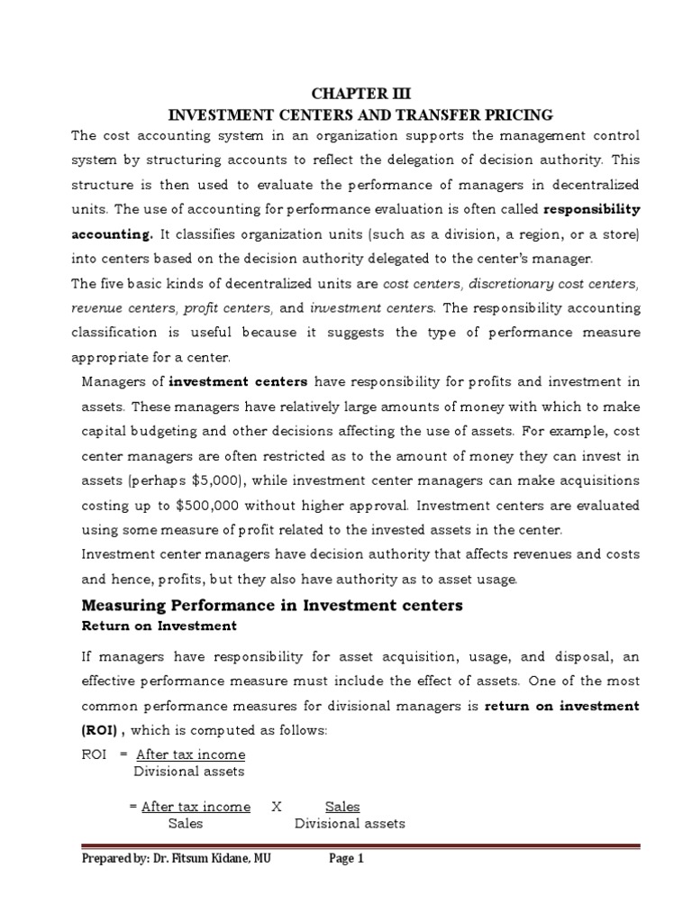 Chapter III Lecture Note | PDF | Return On Investment | Profit (Economics)
