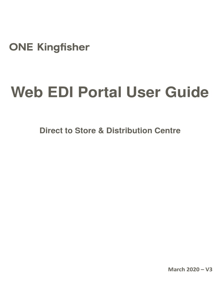 Web EDI Portal User Guide: Direct To Store & Distribution Centre | PDF ...