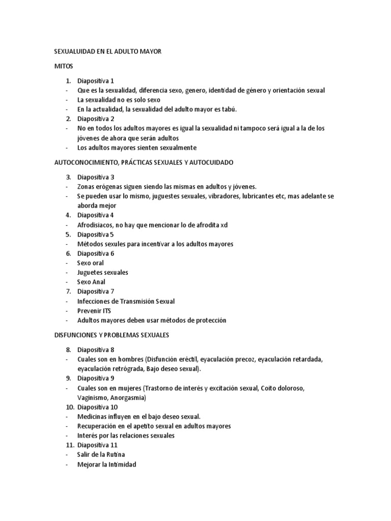 Sexualidad en el Adulto Mayor: Mitos y Realidades | PDF | La sexualidad ...
