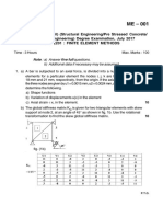 ME001 II Semester M.E. (Civil) (Structural Engineering/Pre Stressed Concrete/ Earthquake Engineering) Degree Examination, July 2017 2K8Se201: Finite Element Methods