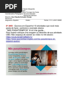 Espanhol Profª Ana Claudia Nestorzine mês novembro