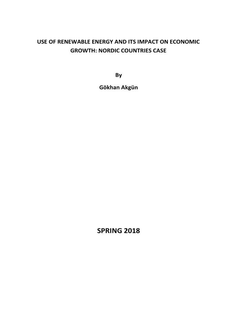 Use of Renewable Energy and Its Impact o PDF | PDF | Economic Growth ...