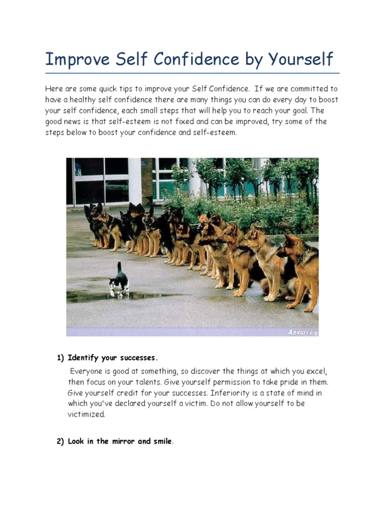 Tips to Boost Self Confidence | PDF | Self Esteem | Human Nature