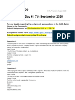Assignment Day 6 - 7th September 2020: in The Community