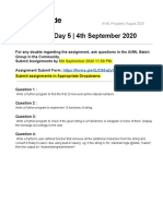 Assignment Day 5 - 4th September 2020: in The Community