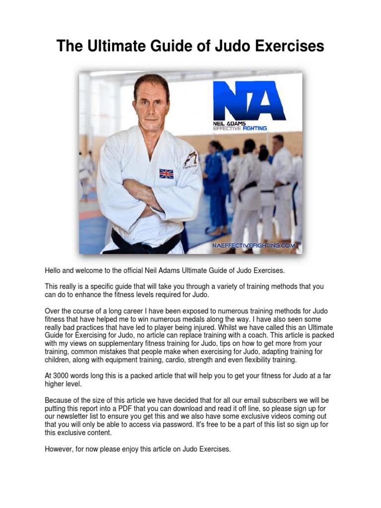 Guide To Exercises For Judo PDF Strength Training Judo