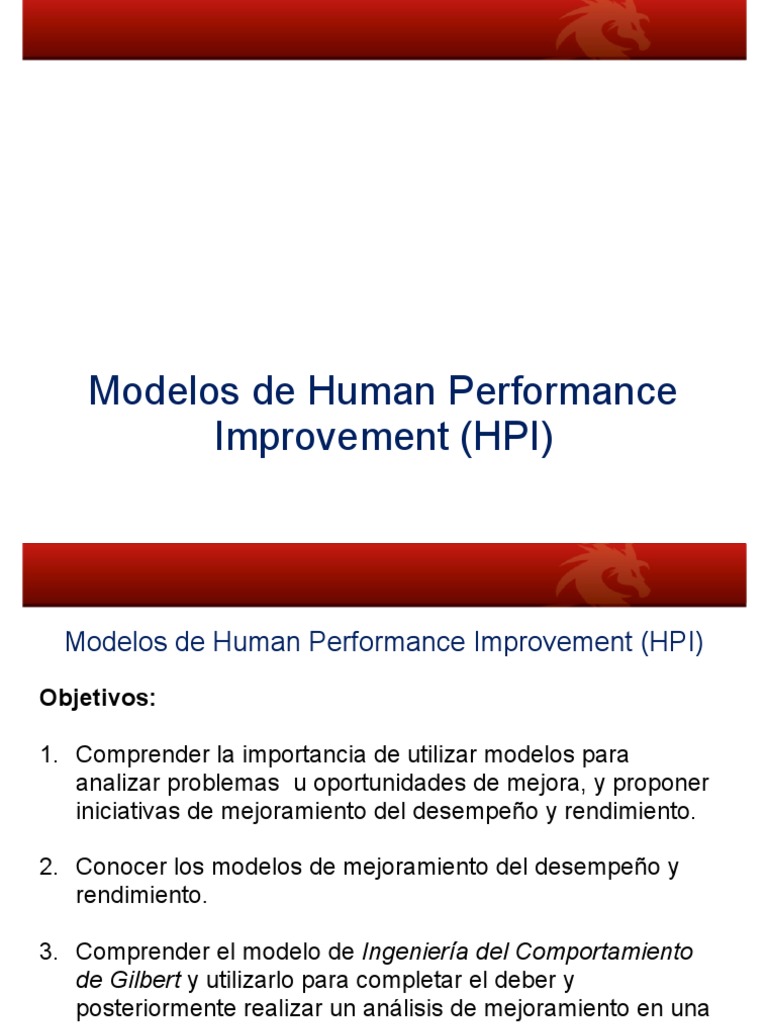 Modelos Efectivos de Mejora del Desempeño | PDF | Psicología industrial ...