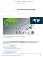 Cómo Instalar MariaDB en openSUSE Leap 15.1 (2020) Paso A Paso
