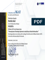 Certificate For Novita Sari For - ABSEN WEBINAR 2020