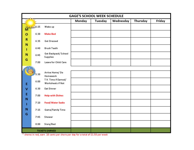 School Week Schedule | PDF