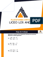 hoja de trabajo deber de sistemas de ecuaciones igualacion  19 de octubre