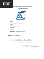 Microprocessor & Microcontroller: (Assignment Report)