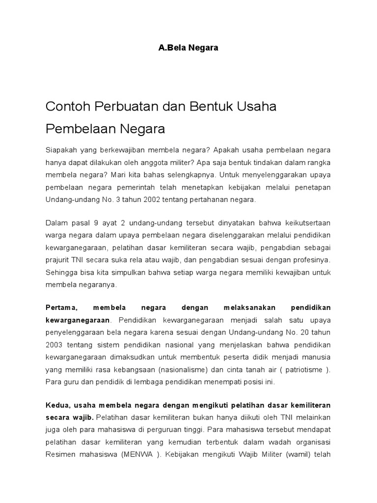 Contoh Bela Negara | PDF