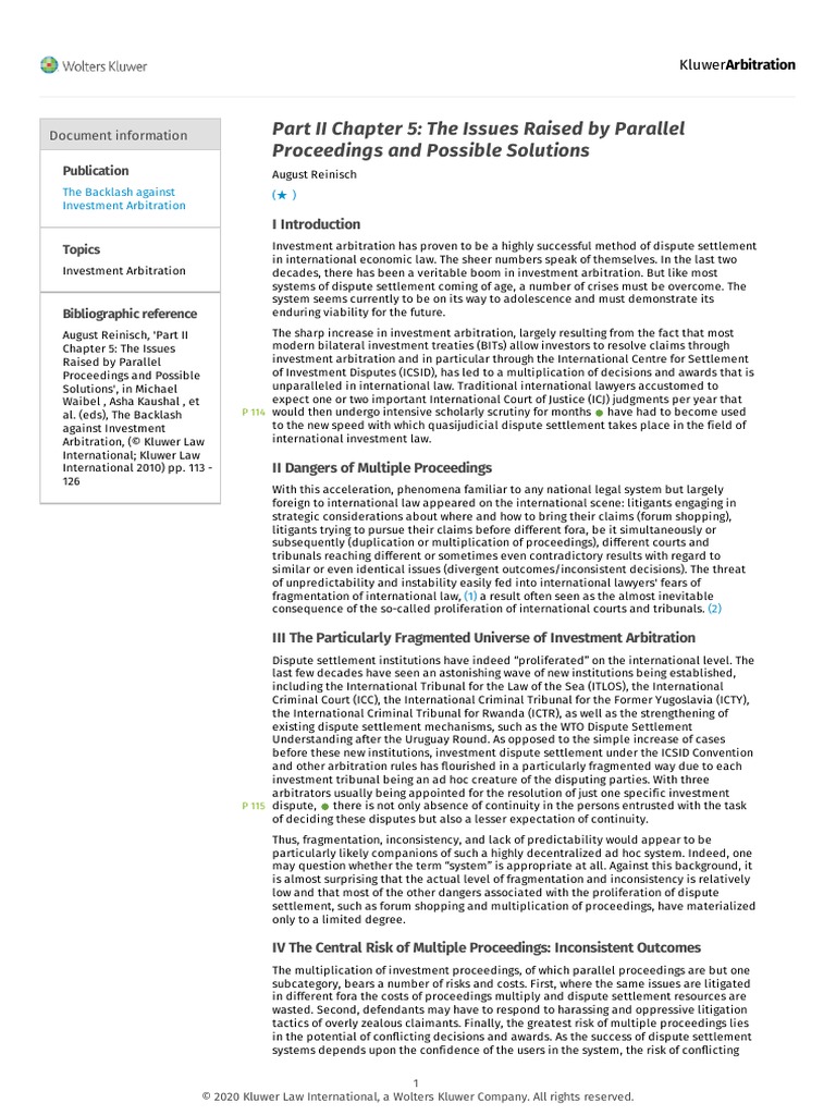 Issues Raised by Parallel Proceedings and Possible Solutions | PDF ...