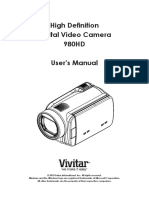 High Definition Digital Video Camera 980HD User's Manual