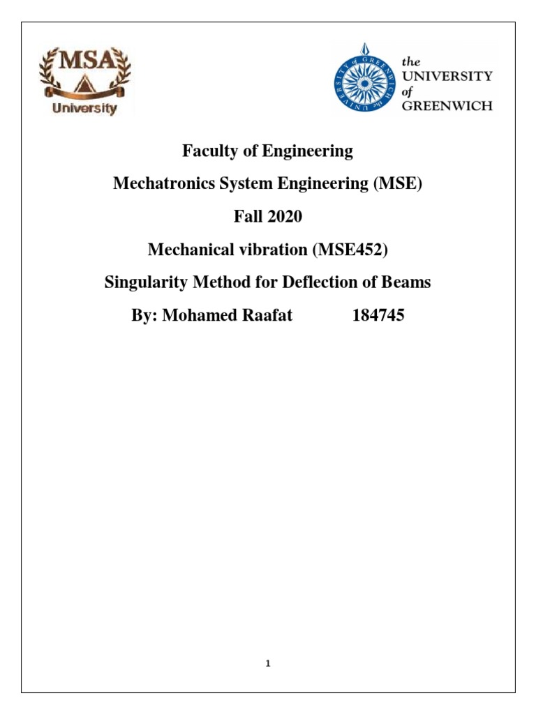 Singularity Method for Beam Deflection | PDF