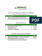 Lista de Precio Herbalife Venezuela PVP Al Publico