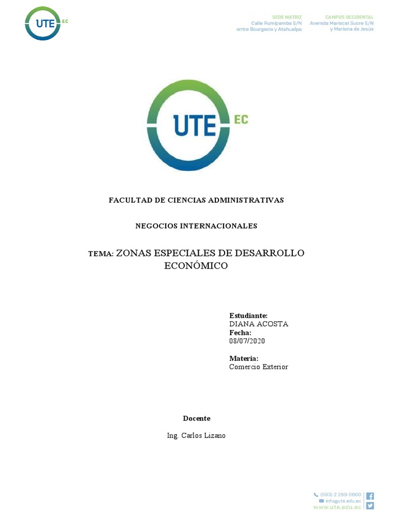 Zonas Especiales de Desarrollo en Ecuador | PDF | Logística | Ecuador