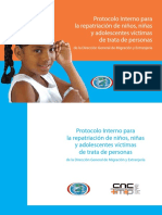 Protocolo Interno para la repatriación de niños, niñas y adolescentes víctimas de trata de personas de la Dirección General de Migración y Extranjería