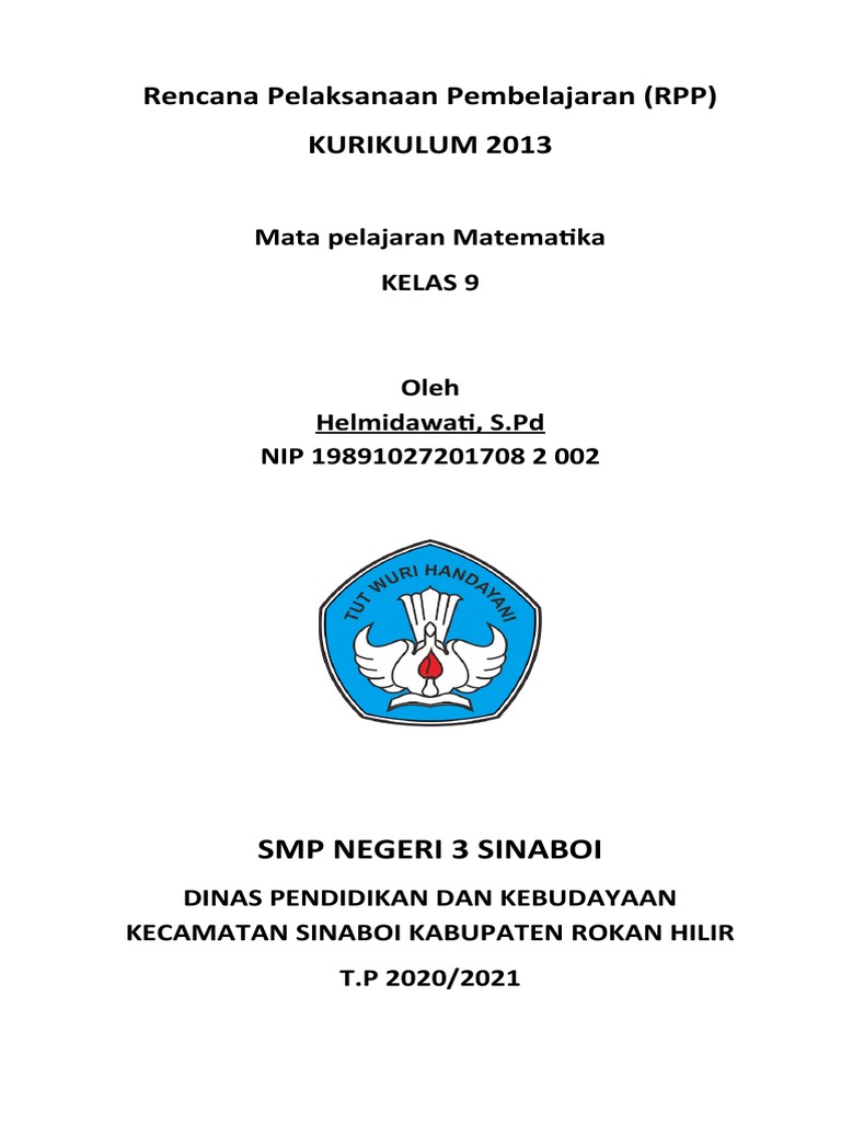 Cover RPP Kelas 9 | PDF