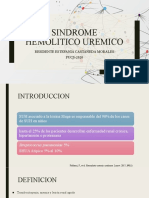 Sindrome Hemolitico Uremico: Residente Estefania Castañeda Morales FUCS-2020