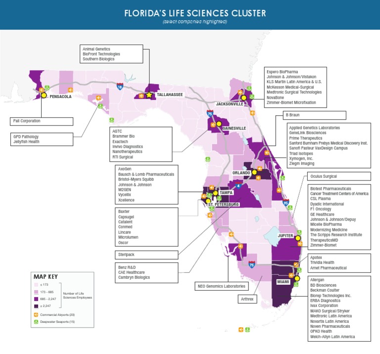 Florida LifeSciences Companies Map | PDF | Pharmaceutical Industry ...