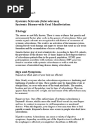 Systemic Sclerosis (Scleroderma) Systemic Disease With Oral Manifestation Etiology