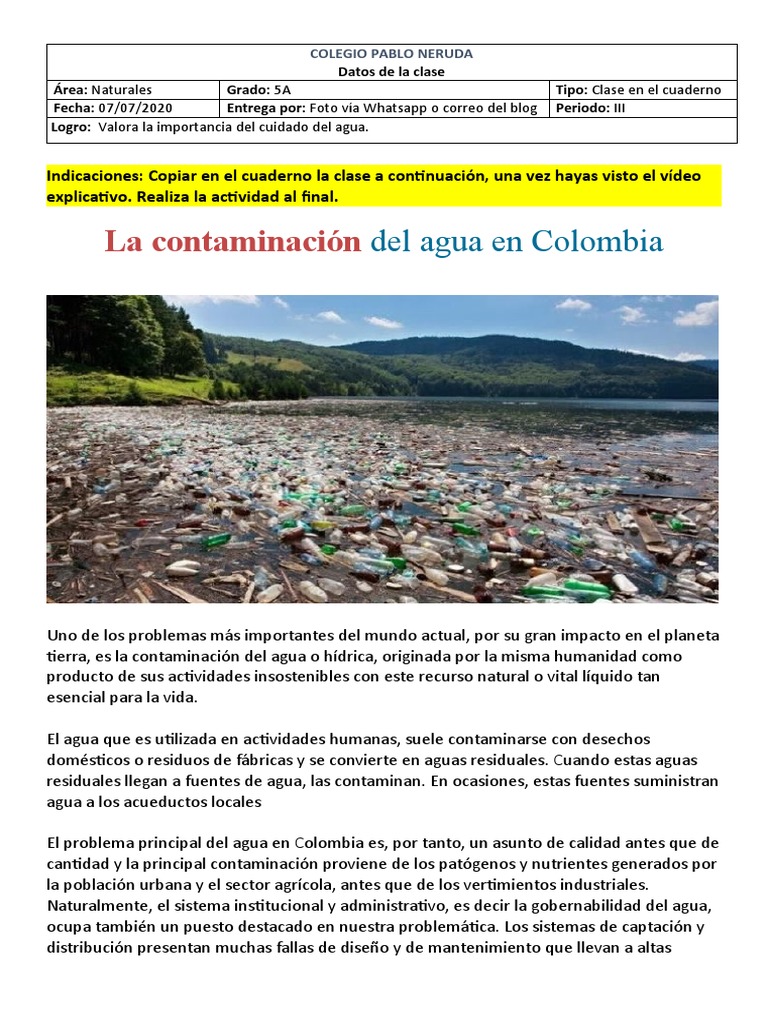 Contaminación del agua en Colombia | PDF | Ciencias sociales