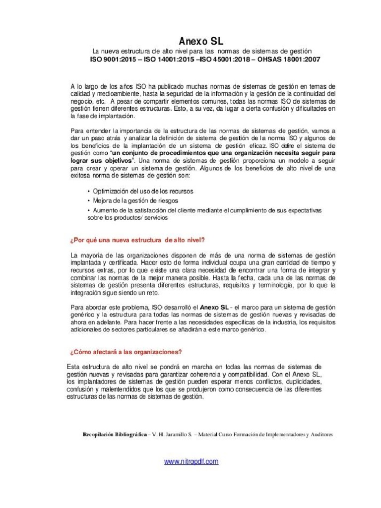 ANEXO SL Estructura Alto Nivel PDF PDF