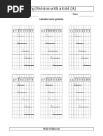 4 Division Worksheet -- 6-Digit by 2-Digit Long Division with Grid Assistance and Prompts and NO Remainders