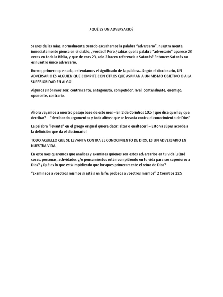 Definición y significado de adversario | PDF